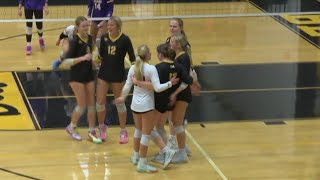 Bettendorf volleyball wins in straight sets over Central DeWitt 20 [upl. by Ynavoeg]