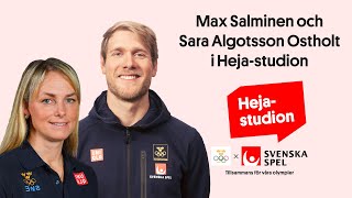 Max Salminen och Sara Algotsson Ostholt gästar Hejastudion  tillsammans för våra olympier [upl. by Dachy]