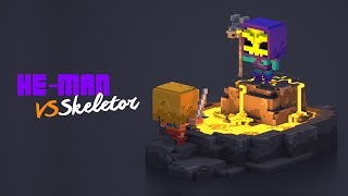 HeMan Vs Skeletor  Voxel Art [upl. by Nirel]