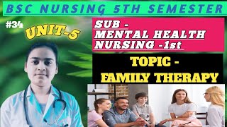 FAMILY THERAPY MENTAL HEALTH NURSING1ST BSC NURSING 5TH SEMESTER [upl. by Alice895]