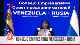 Delcy Rodríguez en reunión entre empresarios de Rusia y Venezuela 6 noviembre 2024 [upl. by Azalea]