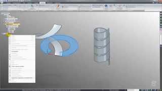 Solid Edge ST7  Helix sheetmetal parts flattening [upl. by Tekcirk]