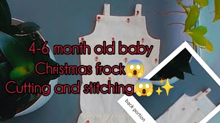 46 month old baby Christmas frock cutting and stitching 😱😱✨😳 [upl. by Yanel]