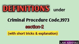 How TO Remember Definition Of CrPCSection2Criminal Procedure Code1973 [upl. by Wivestad]