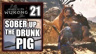 Black Myth Wukong  How to Sober Up the Drunk Pig amp Unlock Secret Area  Chapter Two Part 21 [upl. by Ecinej]