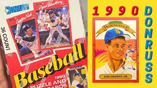 1990 Donruss Baseball Box  Opening 36 Wax Packs [upl. by Lorelle67]