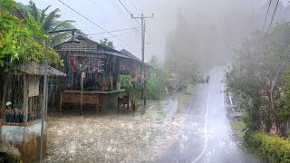 Heavy rain in rural Extreme StormRed soil village full of slum waterFull of Calming [upl. by Madigan]