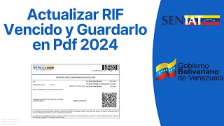 ✅ Actualizar el RIF y guardarlo en tu computadora 2024 Rápido y fácil [upl. by Schouten604]