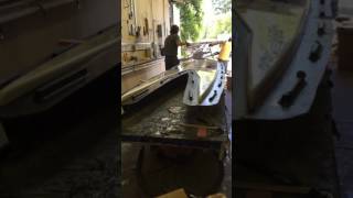 Cataboard SUP catamaran style paddle board splitting the fiberglass mold [upl. by Naols]