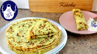 Zucchini  Pfannkuchen mit Tzatziki mmm lecker [upl. by Hake]