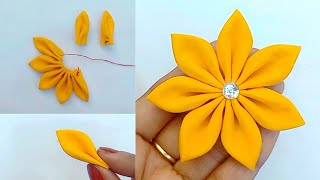 DIY New Design Fabric Flower Making in Just 3 minutes  How to Make a cloth Flower  Flower Making [upl. by Robi]