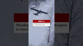 Frozen turkeys airdropped to Alaskan residents in remote areas Thanksgiving Turkey BBCNews [upl. by Latoya]