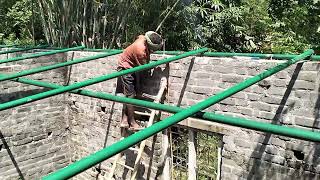 Asbestos roofing sheet Installation On House  Asbestos roof work [upl. by Dare98]