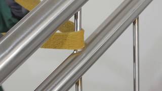 roundtube handrail  removal of annealed colors on handrail bars [upl. by Sehcaep]