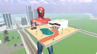 Franklin Fight Giant Spiderman in Indian Bike Driving 3D [upl. by Alleon]