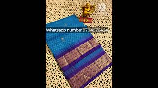 Pure handloom Gadwal cotton sarees price 2400 Whatsapp number 9704976424 [upl. by Trebor]