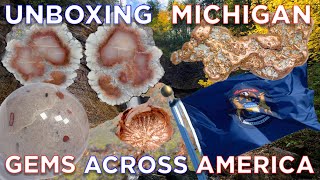 Unboxing Gems of Michigan  Gemstones Across America [upl. by Llerrit]