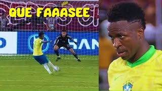 VINICIUS JUNIOR PERDE PÊNALTI CONTRA A VENEZUELA [upl. by Ahsuoj254]