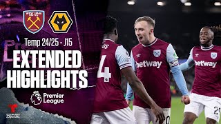 West Ham vs Wolverhampton  Highlights Premier League  Jornada 15  Telemundo Deportes [upl. by Odrick]