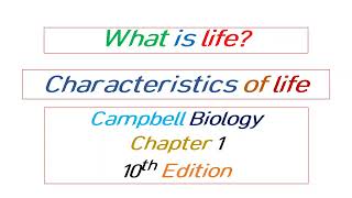 What is life Campbell biology chapter 1 lecture 1 [upl. by Tade680]