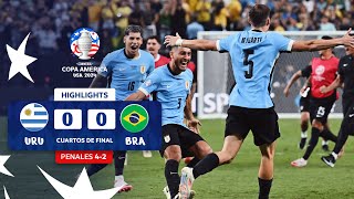 URUGUAY 4 00 2 BRASIL  HIGHLIGHTS  CONMEBOL COPA AMÉRICA USA 2024™ [upl. by Eadahc409]