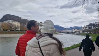 Walking along Salzach river in Salzburg [upl. by Silverstein]