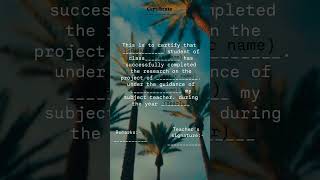 👉🏻✨How to write certificate in project 🌿🌷 assignment project song [upl. by Kcirdec]