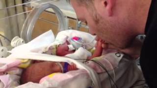 Preemie born at 27 weeks plays with her Daddy [upl. by Julianne]