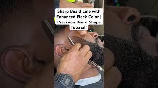 Sharp Beard Line with Enhanced Black Color  Precision Beard Shape Tutorial”BeardShaping barber [upl. by Rosy]