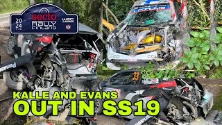 ROVANPERÄ AND EVANS CRASHED IN SS19  WRC SECTO RALLY FINLAND 2024 [upl. by Dunton]