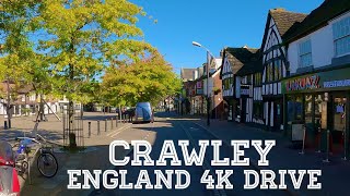 Crawley  West Sussex England 4K Drive [upl. by Inaflahk]