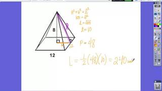 123 Surface Area of Pyramids and Cones Part 1 [upl. by Ardnasela529]