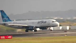 Thrilling Takeoff at Boston Airport Before Debbie Storm Approaches  Plane Spotting Video [upl. by Kcerred]