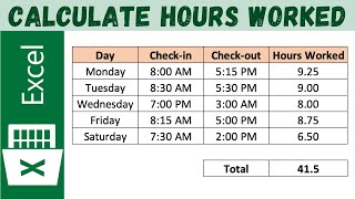 How to Calculate Hours Worked in Excel [upl. by Ydac]