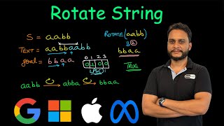 Rotate String  KMP  Leetcode 796 [upl. by Tanhya]