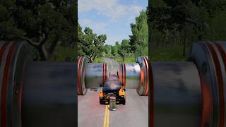 Mix Color School Bus Vs Giant Bollard beamng beamngdrive youtubeshorts [upl. by Soll]