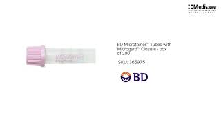 BD Microtainer™ Tubes with Microgard™ Closure box of 200 365975 [upl. by Atirhs]