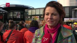 Verslag rond 1015 uur van de onderwijsstaking in Lelystad [upl. by Moguel]