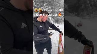 Mit dem dicksten Duplo Schlitten den Erbeskopf herunterfahren ❄️🤯 shorts ￼ [upl. by Ahsimik]