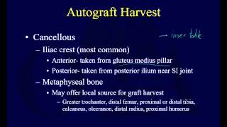 Bone grafting 1  Autografts and allografts OTA lecture series III g12c [upl. by Lewak]