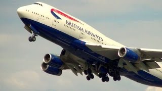 Boeing 747400 Roars into the London Sky [upl. by Liggitt89]