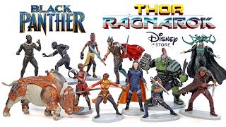 Avengers Black Panther amp Thor Ragnarok Marvel Superheroes Disney Store Exclusive Figure Set [upl. by Nohtiek609]