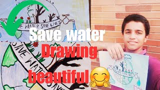 Save water drawing very beautiful 🤗 summet my school [upl. by Nonah]