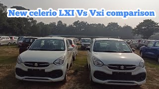 Maruti Suzuki celerio LXI Vs Vxi comparison BS6 real review interior and exterior features [upl. by Eecart]