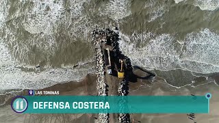 Comenzó la construcción de los rompeolas que evitarán el avance del mar en Las Toninas [upl. by Ileane]