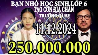 AI LÀ TRIỆU PHÚ MỚI NHẤT 11122024 Em nhỏ hoc sinh lớp 6 bất ngờ TẠO ĐỊA CHẤN  GAME HAY TRÍ TUỆ [upl. by Lipscomb266]