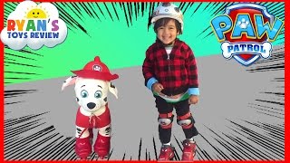 First time Roller Skating with Ryan ToysReview [upl. by Okire]