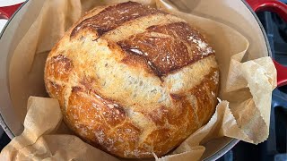 Easy Dutch Oven Country Bread Recipe no knead easyrecipe easycooking bread cooking [upl. by Osanna8]