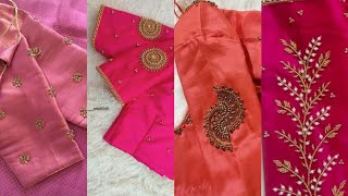 simple and beautiful aari work designs new2024 latest designs blouse fashion aariwork diy [upl. by Meikah293]