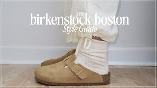 how to style birkenstock boston clogs outfit ideas  inspo [upl. by Ellenaej]